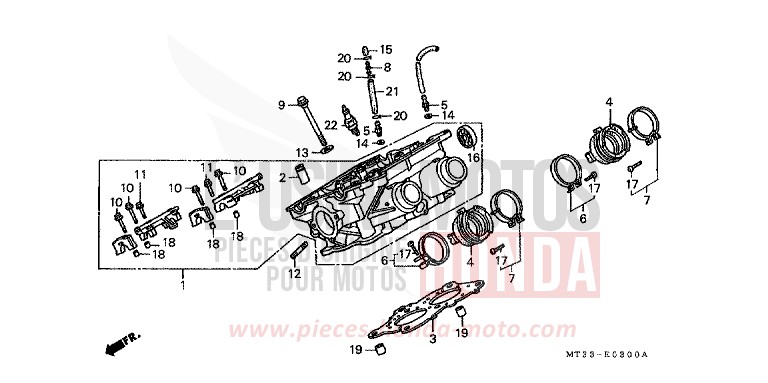 RIGHT CYLINDER HEAD for Pan-European ABS EURO GRAY METALLIC (NH284D) from 1992